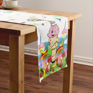 Happy Birthday Twin Cupcake Table Runner