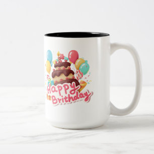 Happy Birthday Two-Tone Coffee Mug