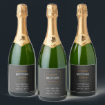 Happy Birthday, Typography Black, White and Orange Sparkling Wine Label<br><div class="desc">This typography design is awesome and I hope that it will bring you joy and happiness,  enjoy it.</div>