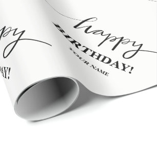 Happy Birthday typography custom wrapping paper