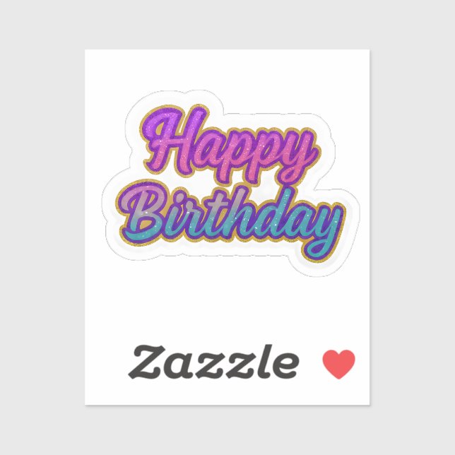 Happy Birthday Typography Design in Pink, Purple a (Sheet)