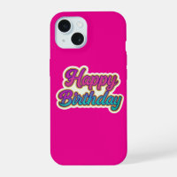 Happy Birthday Typography Design in Pink, Purple a