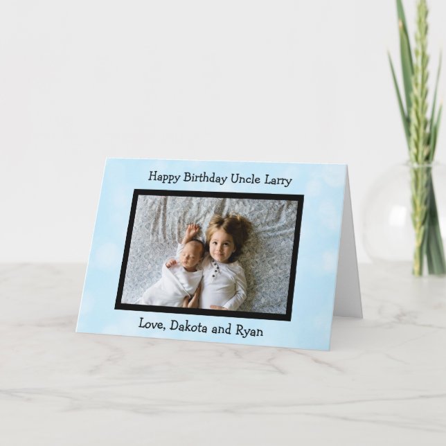 Happy Birthday Uncle Photo Card (Front)