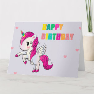 Happy birthday unicorn greeting card