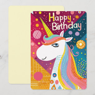 Happy Birthday Unicorn Holiday Card