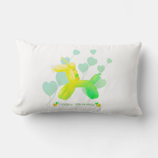 Happy Birthday! Unicorn in pastel gradient colors Lumbar Cushion