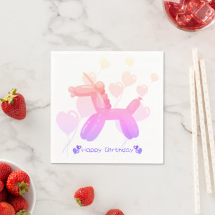 Happy Birthday! Unicorn in pastel gradient colors Napkin