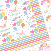 Happy Birthday Unicorn Rainbow Any Age Kids Name