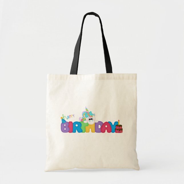 Happy Birthday Unicorn tote bag (Front)