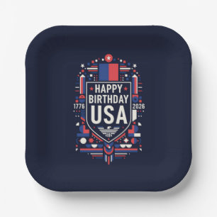 Happy Birthday USA 250 Paper Plate