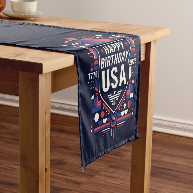 Happy Birthday USA 250 Short Table Runner (In Situ)