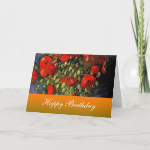 Happy Birthday, Van Gogh, Red Poppies Card