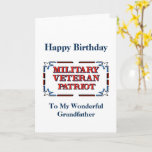 Happy Birthday Veteran Grandfather Card<br><div class="desc">Christian Birthday Card for Veteran Grandfather!   Includes Blessing Scripture and Birthday wishes inside.</div>