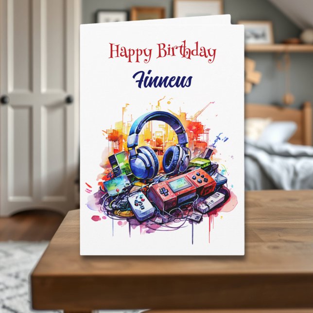 Happy Birthday Video Game Themed Personalised  Card (Creator Uploaded)