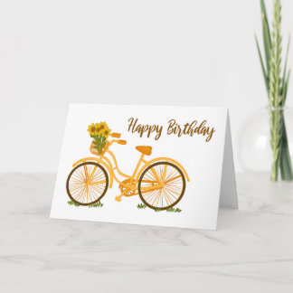 Happy Birthday Vintage Bicycle Card