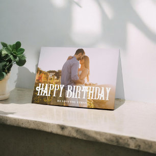 Happy Birthday Vintage Bold Photo Card