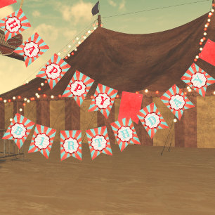 Happy Birthday Vintage Circus Bunting