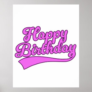 Happy Birthday vintage font Poster