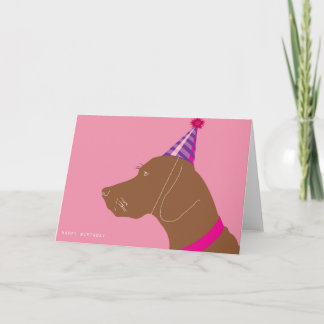 Happy Birthday Vizsla Girl Card