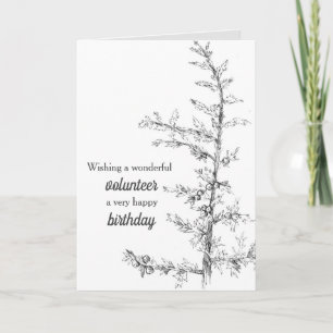 Happy Birthday Volunteer Juniper Tree Branch Card