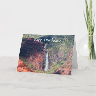 Happy Birthday, Waipoo Falls, Waimea Canyon, Kauai Card