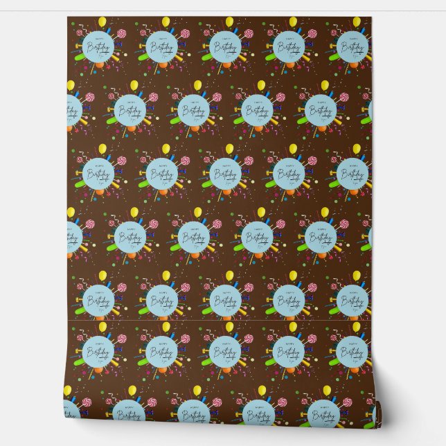 Happy Birthday Wallpaper | custom vinyl Decor (Unrolling)
