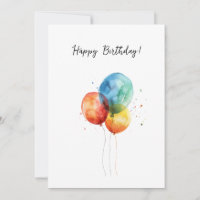 Happy Birthday Watercolor Ballons