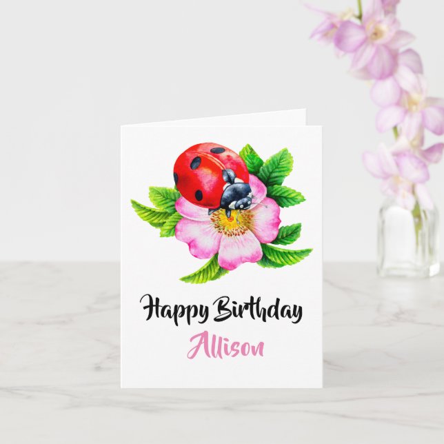 Happy Birthday Watercolor  Card (Orchid)