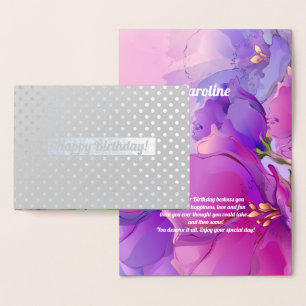 Happy Birthday. Watercolor Floral Luxury Foil Card