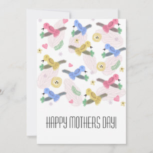 Happy Birthday Watercolor Fun Mothers Day Bird Card