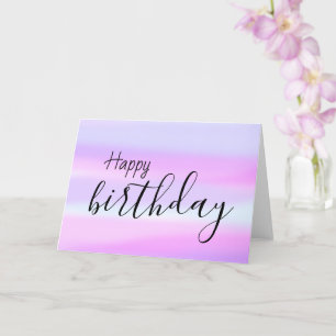 Happy Birthday Watercolor Wash Brush Script Card