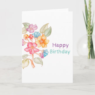 Happy Birthday watercolour greeting card