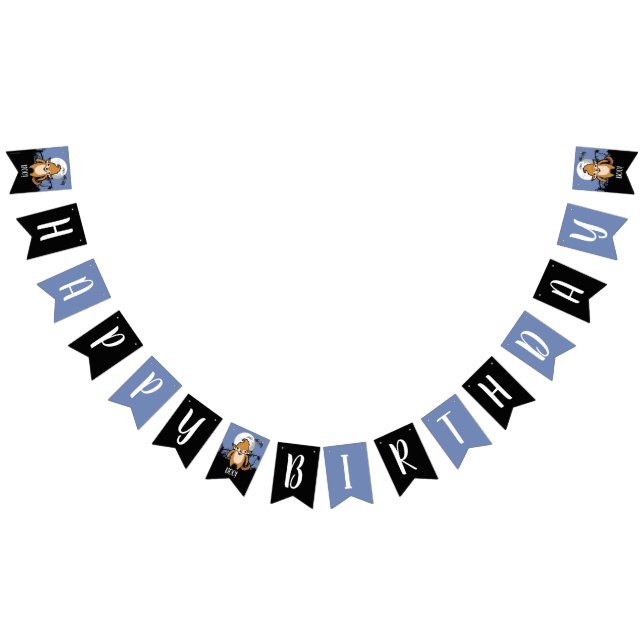 Happy Birthday Werewolf Full Moon and Bats Bunting (All)