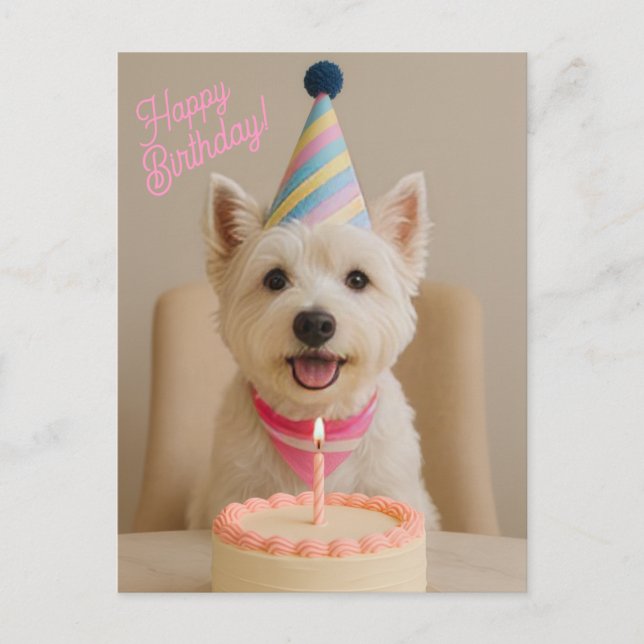 Happy Birthday Westie Birthday Card (Front)