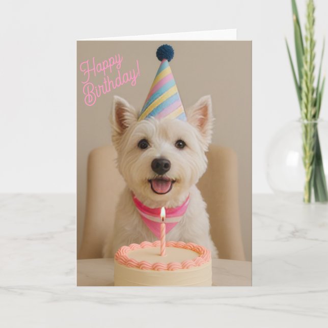 Happy Birthday Westie Birthday Card (Front)