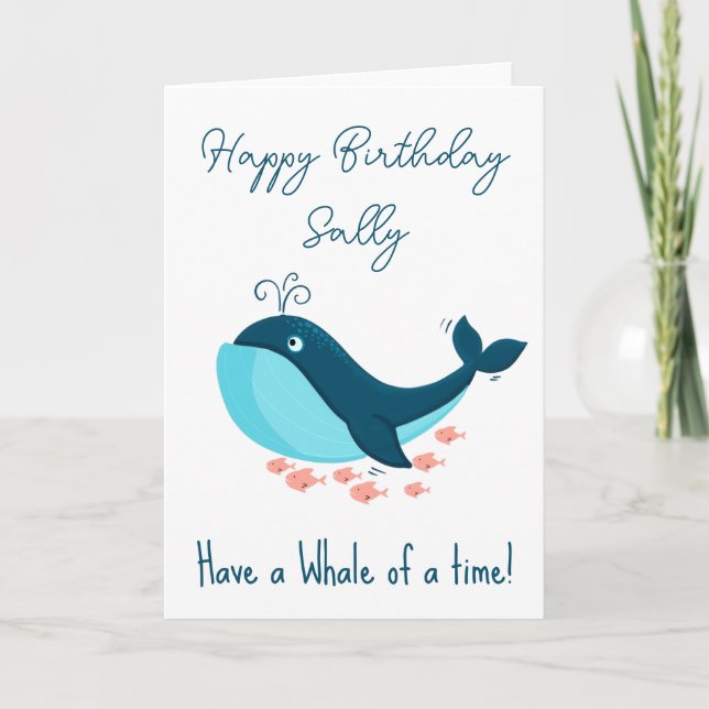 happy birthday Whale Card (Front)