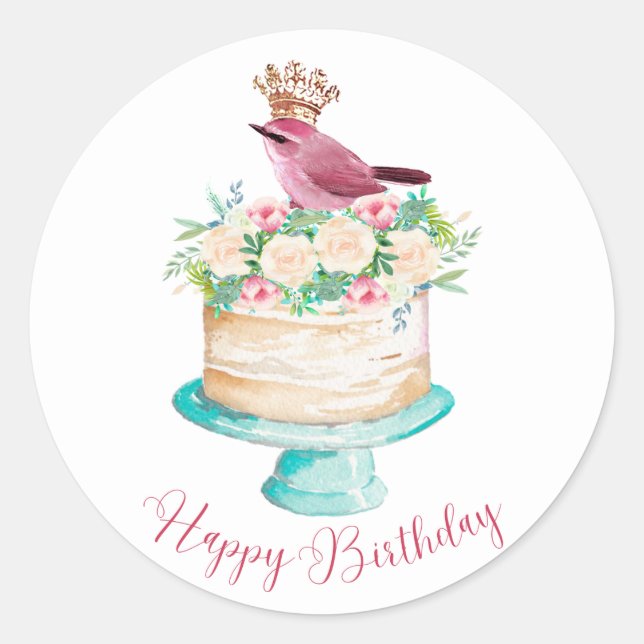 Happy Birthday, Whimsical Stickers (Front)