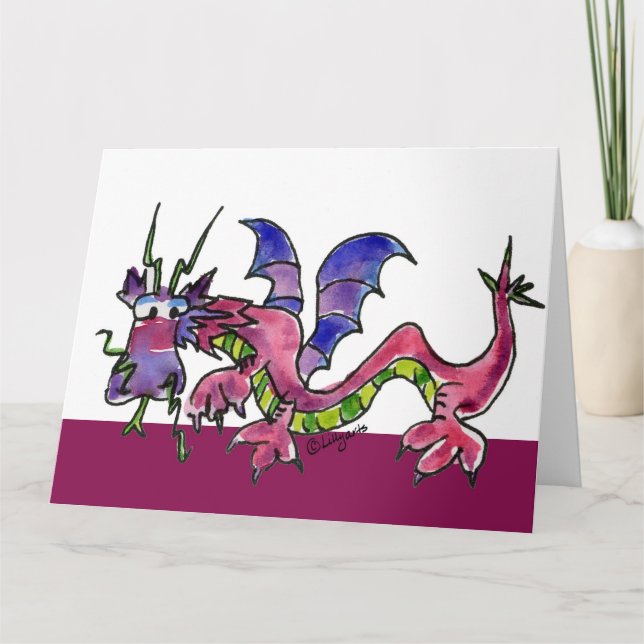 Happy Birthday Wild Dragon Beast Card (Front)