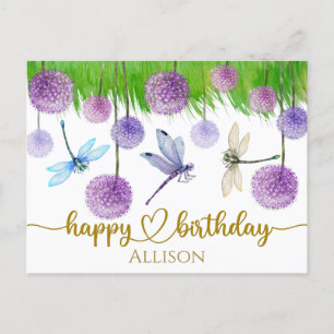 Happy Birthday Wild Flowers Watercolor Post Card