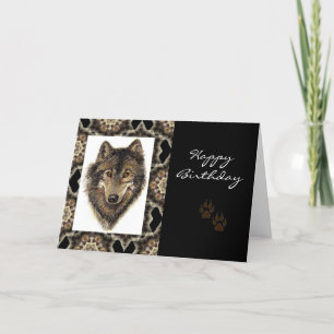 Happy Birthday Wild Thing with Watercolor Wolf Card