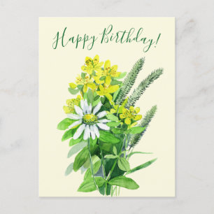 Happy birthday, wildflowers postcard