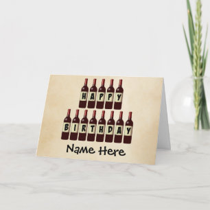 Happy Birthday Wine Bottles Customised Card
