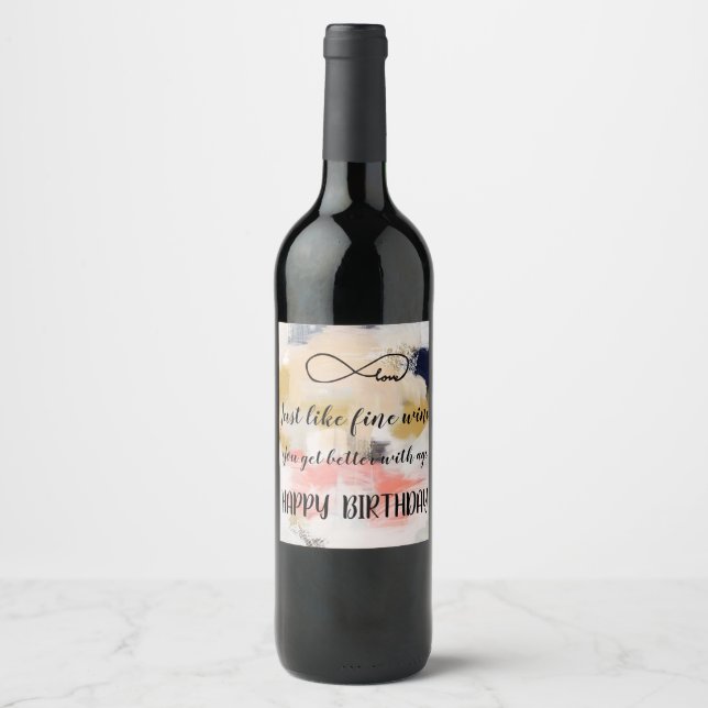 Happy Birthday Wine Label (Front)
