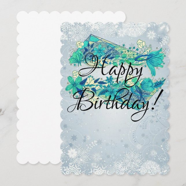 Happy birthday winter card (Front/Back)