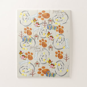 Happy Birthday wish for a dogCupcake Jigsaw Puzzle