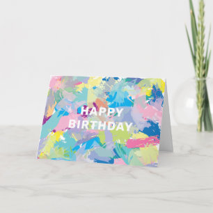Happy Birthday Wishes Abstract Art Card