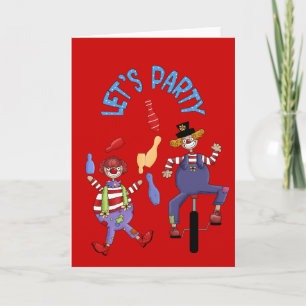 Happy Birthday Wishes Circus Clown Card