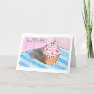 Happy Birthday Wishes Folded Greeting Card