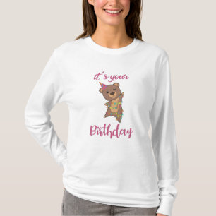 Happy Birthday Wishes To You Bear Cute Animals T-Shirt