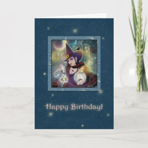 Happy Birthday - Witch Blue Card